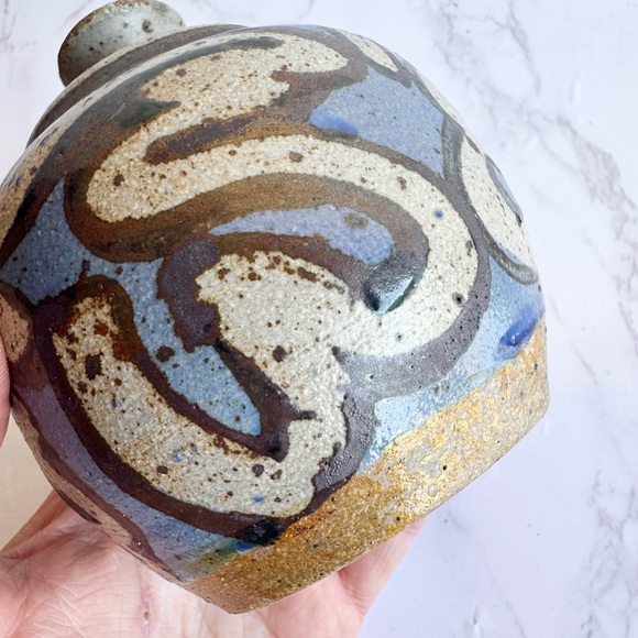 Boise Idaho Clay Sweetgrass (?) 1983 Signed Studio Pottery Weedpot Vase - Picture 8 of 11